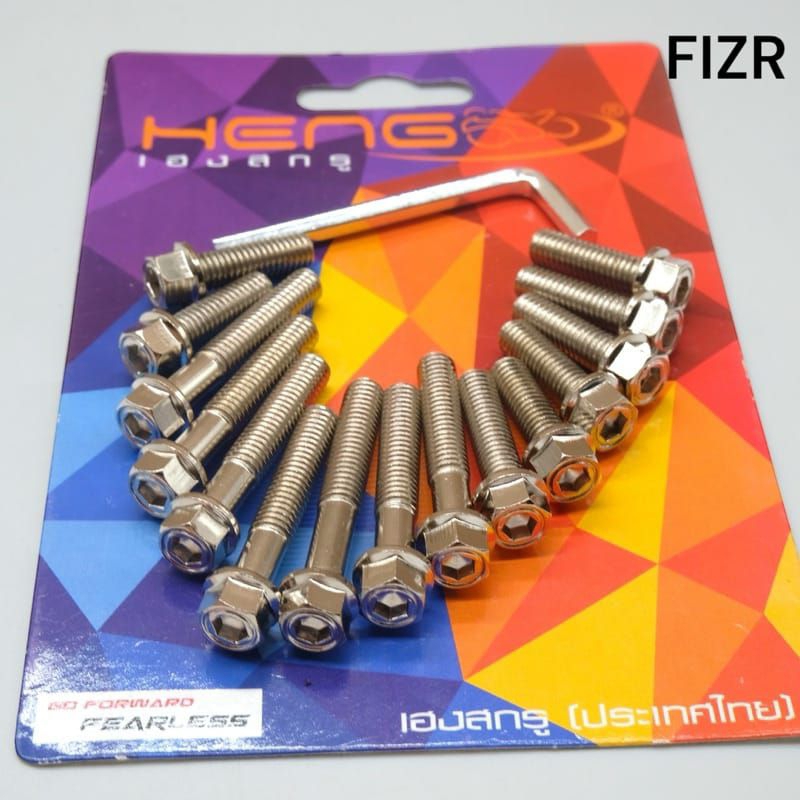 MESIN 2 key engine block bolts chrome color for f1zr motorbike | Shopee ...