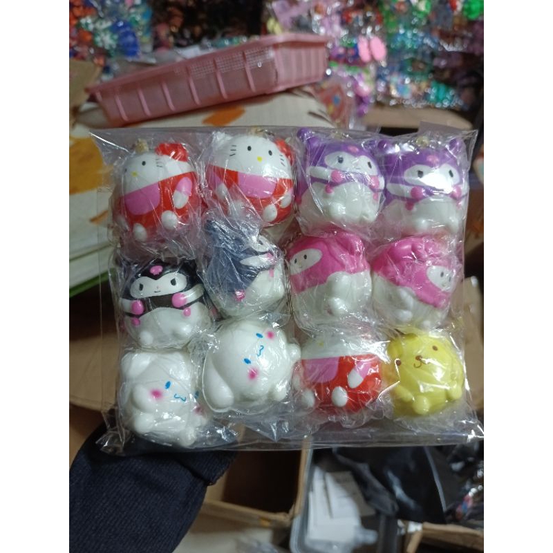GANTUNGAN Wholesale cute sanrio squishy key chains, 12 pcs | Shopee ...