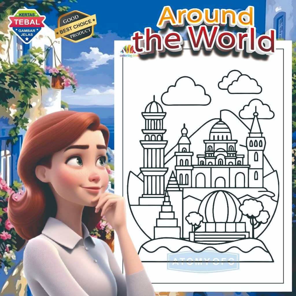 COLORING PAPER / COLORING / DRAWING PAPER / AROUND THE WORLD / COLORING ...