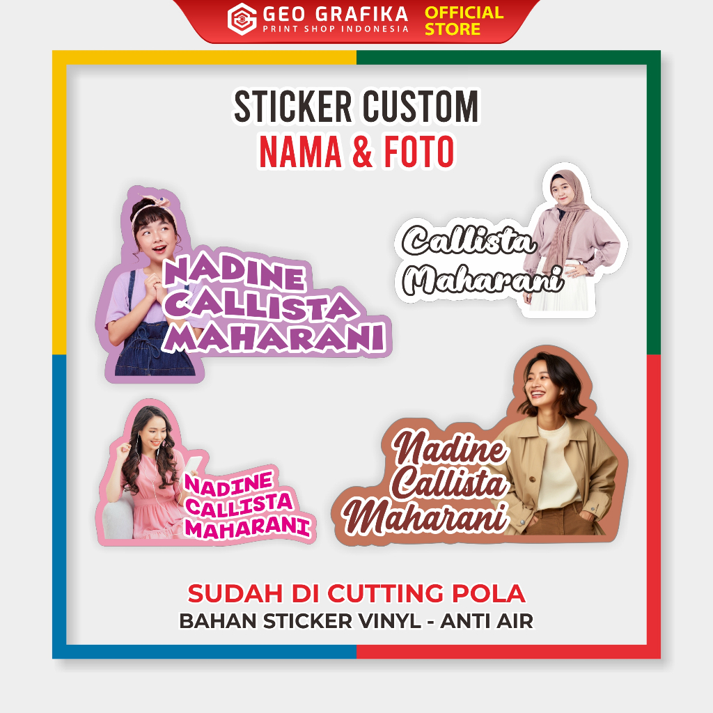 Custom Waterproof Photo Name Stickers - Geo Graphics | Shopee Malaysia