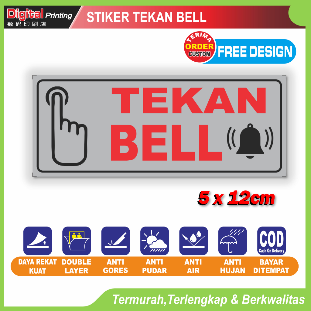 Press bell writing stickers for the information of the future of the ...
