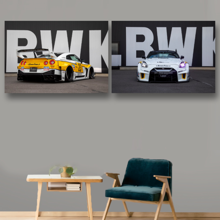 KRMK GARAGE Casual Aesthetic Wooden Poster NISSAN SKYLINE R35 LIBERTY ...
