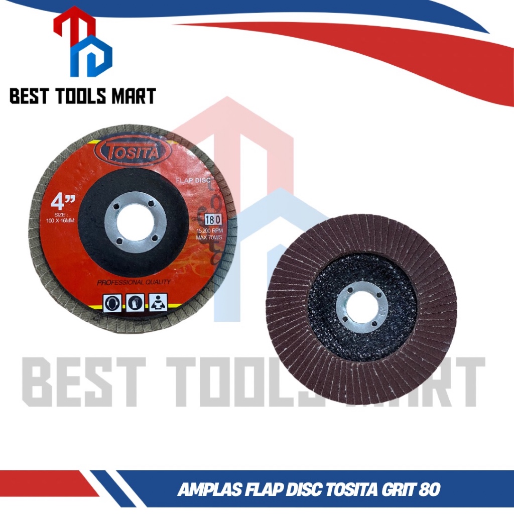 Flap Disc Tosita Grit 80 - Stacked Sandpaper Grinding 4 inch stacking ...