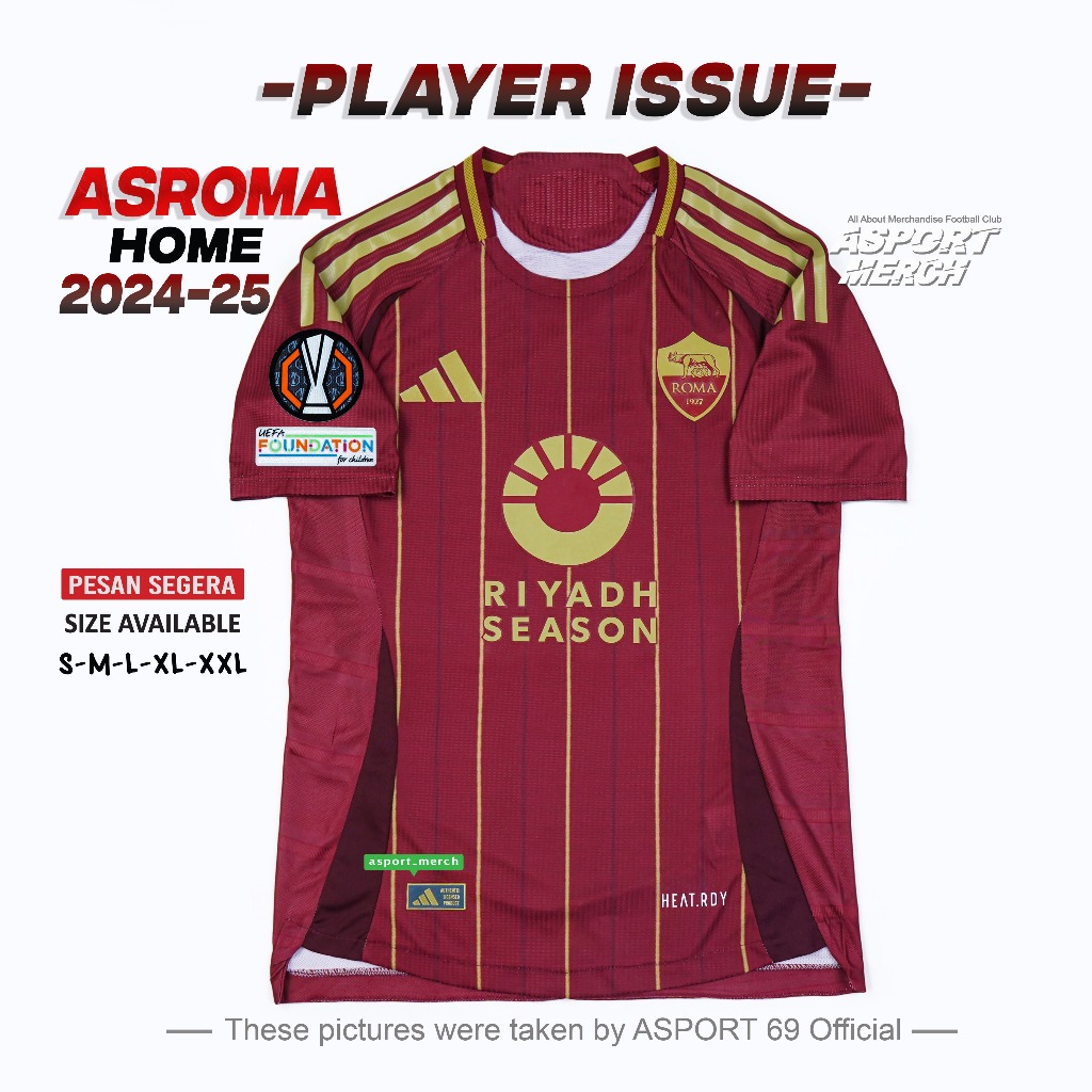 Maillot AS Roma Adidas - Saison 2024/2025 - Non Porté Par Joueur - Occasion