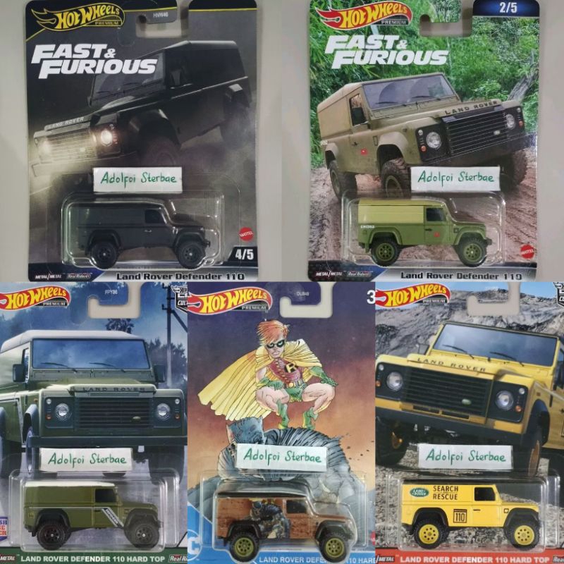 Hotwheels hot wheels premium land rover defender 110 hard top edition ...