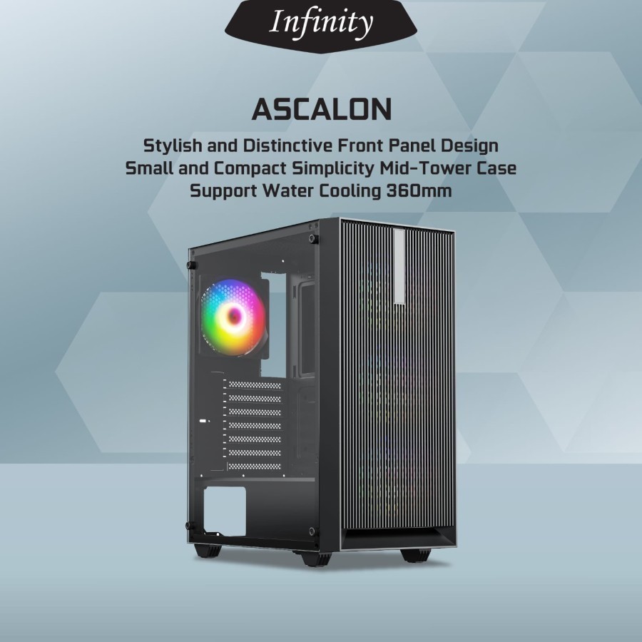 Casing INFINITY ASCALON INCLUDE 3RGB FAN ATX & MICRO ATX GAMING CASE ...