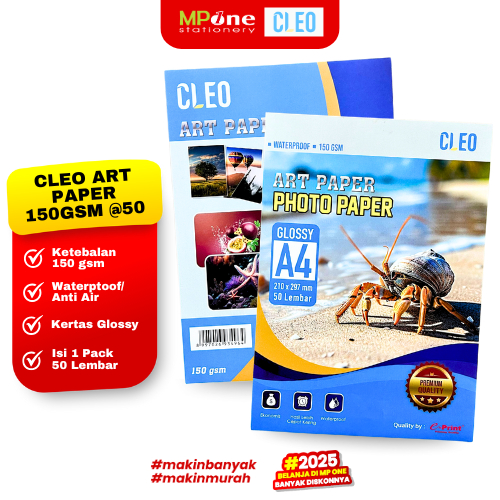 CLEO Art Paper 150 GSM A4 @50 Sheets / Photo Art Paper A4 CLEO Paper ...
