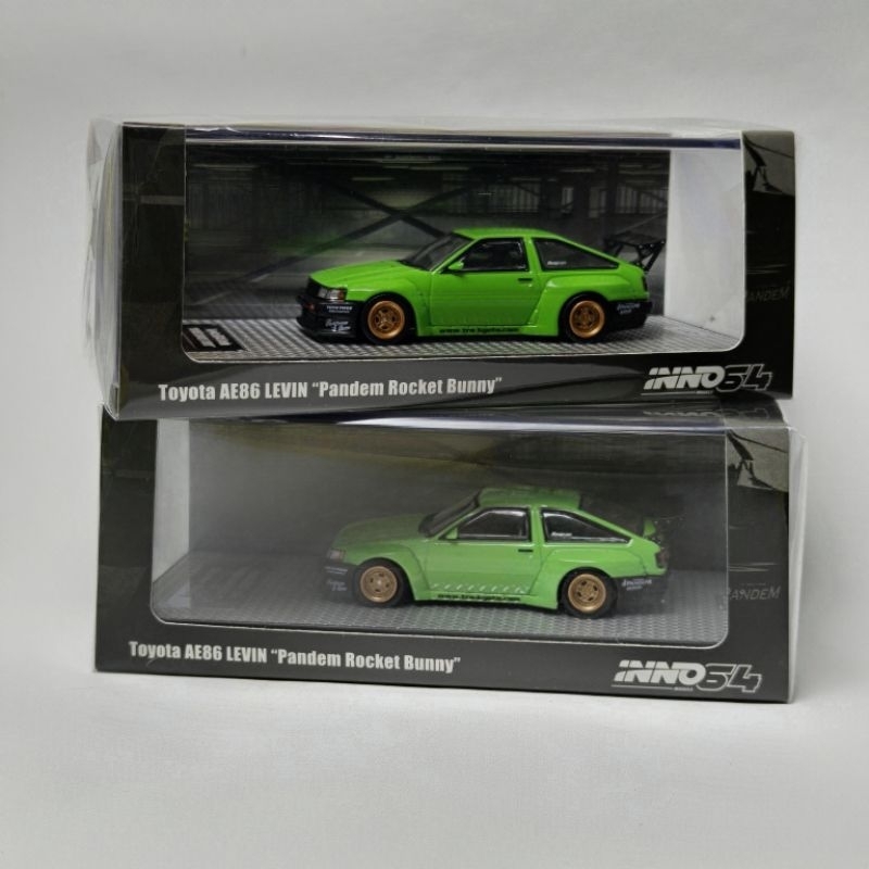 Miniature Toyota AE86 Levin Pandem Rocket Bunny Vert - INNO64, Neuf Sous Boîte