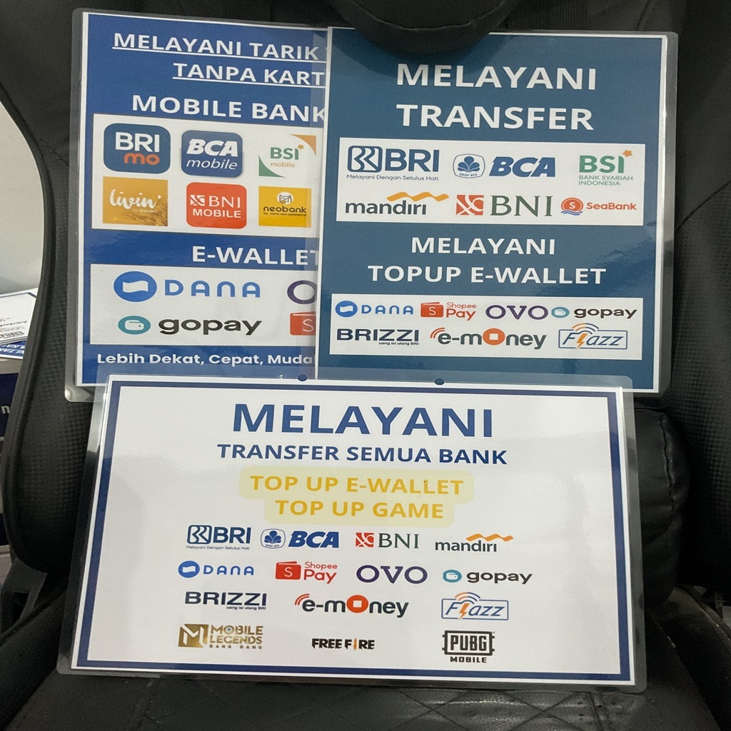 Counter Poster Serving Transfer, Top Up, Pull Cash, Games, Price List ...