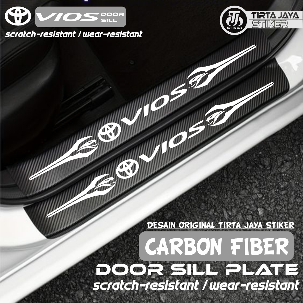 9pcs 3d carbon sill plate stickers for toyota vios 3d carbon stickers ...