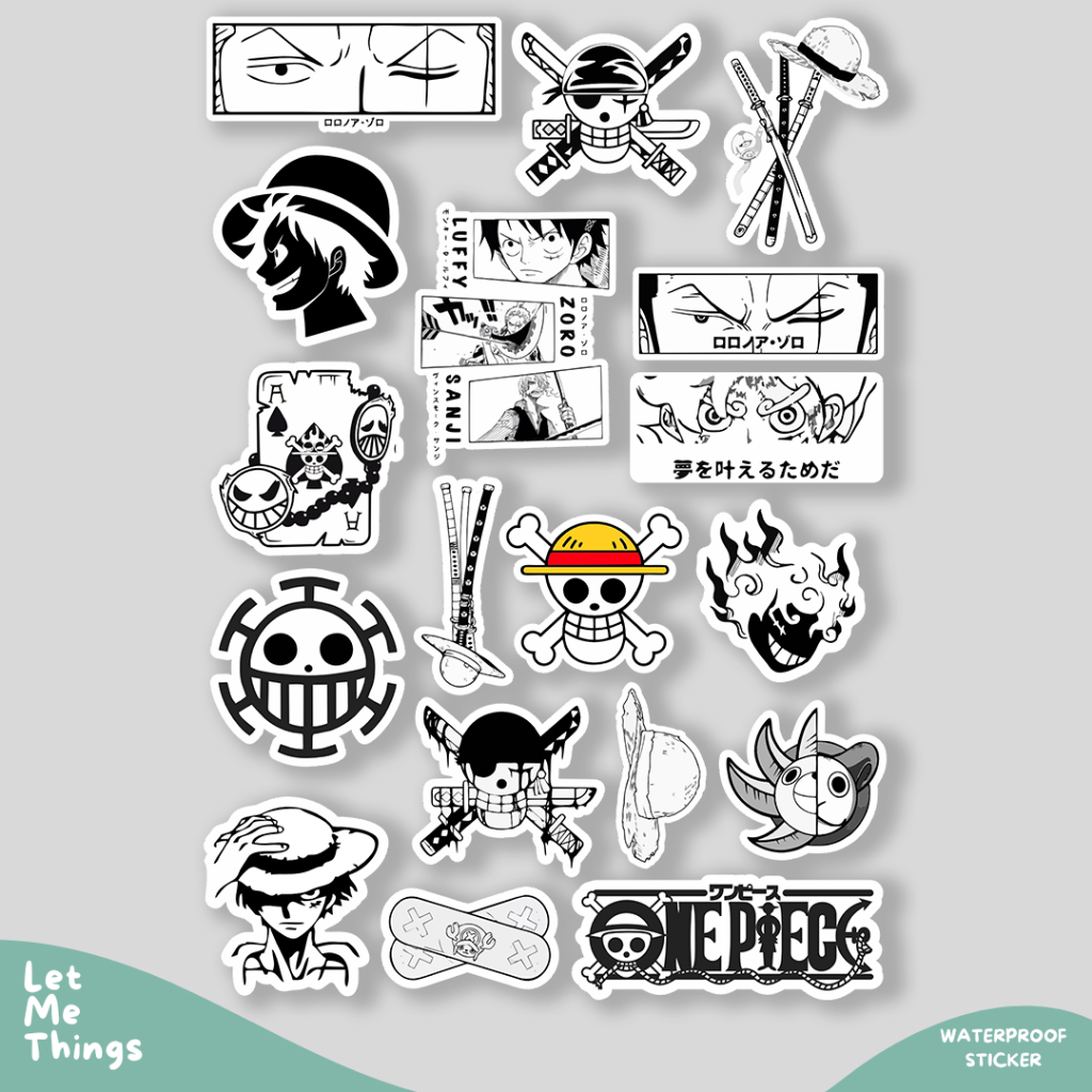 One Piece anime Sticker Waterproof One Piece Sticker for laptop case ...