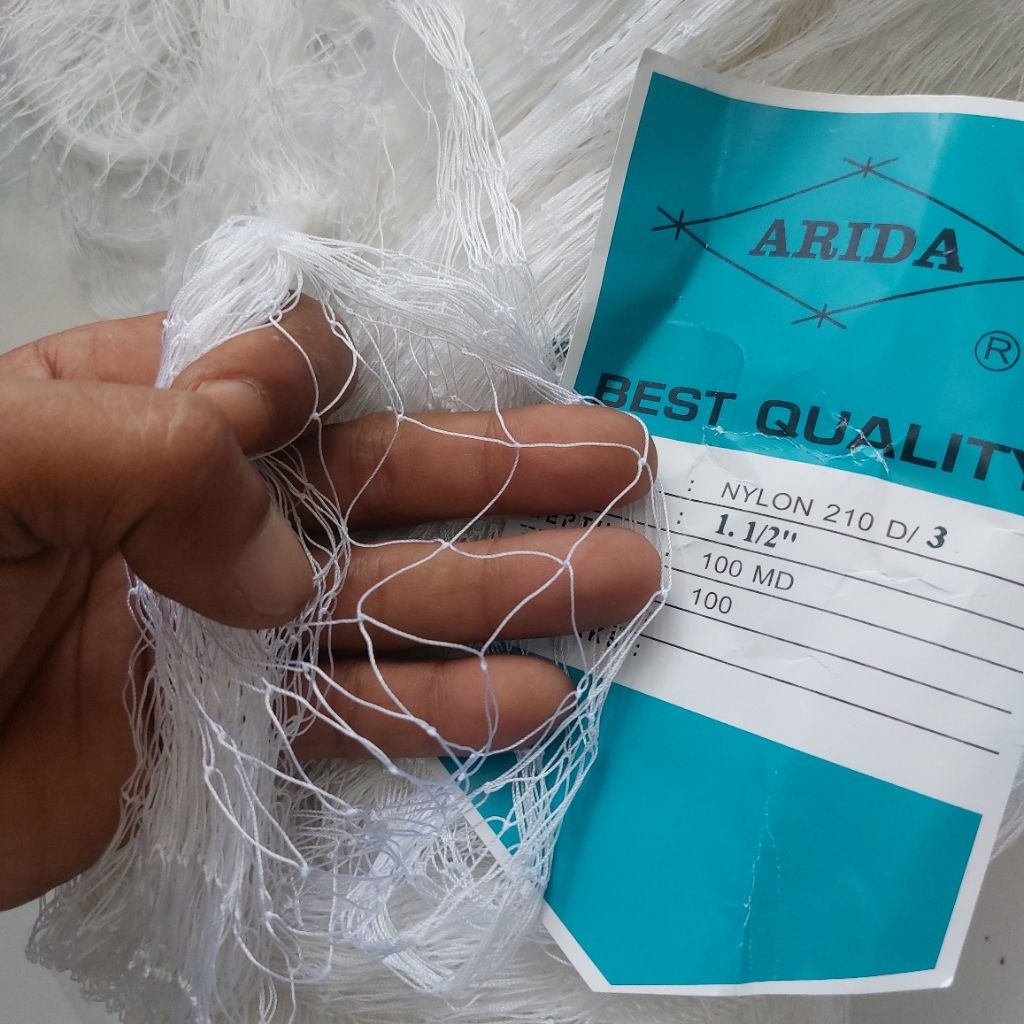 Per meter white nylon nylon net 1 1/2 inch d3 1m x 3.7m fishing net ...