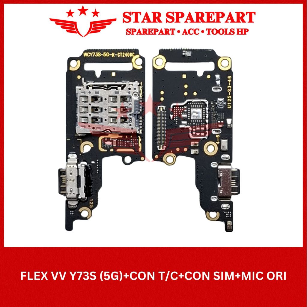 FLEXIBEL VIVO Y73S 5G + CHARGER CONNECTOR + SIM CONNECTOR + MIC ORI ...