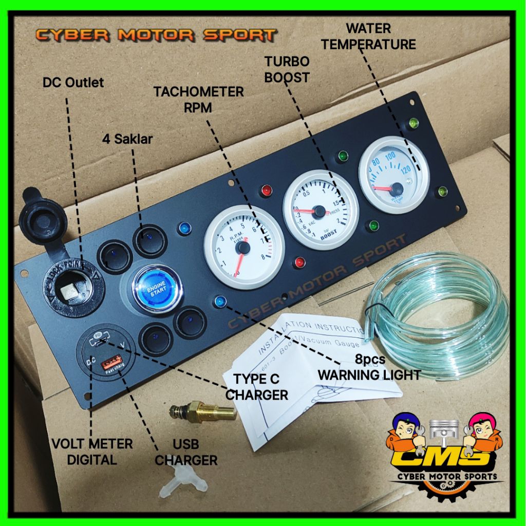 TOMBOL Universal indicator Dashboard gauge. volt meters. turbo boost ...