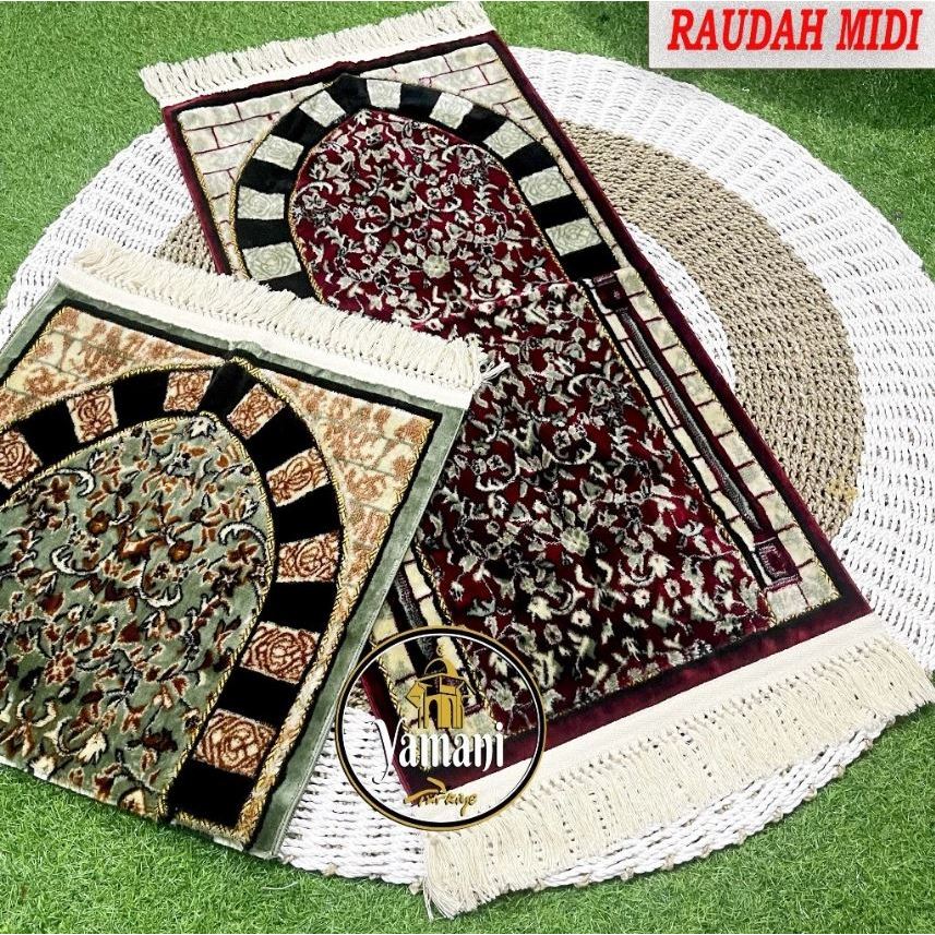 Turkish Prayer Rug Raudhah Madinah Medium Size Velvet with Plastic One ...