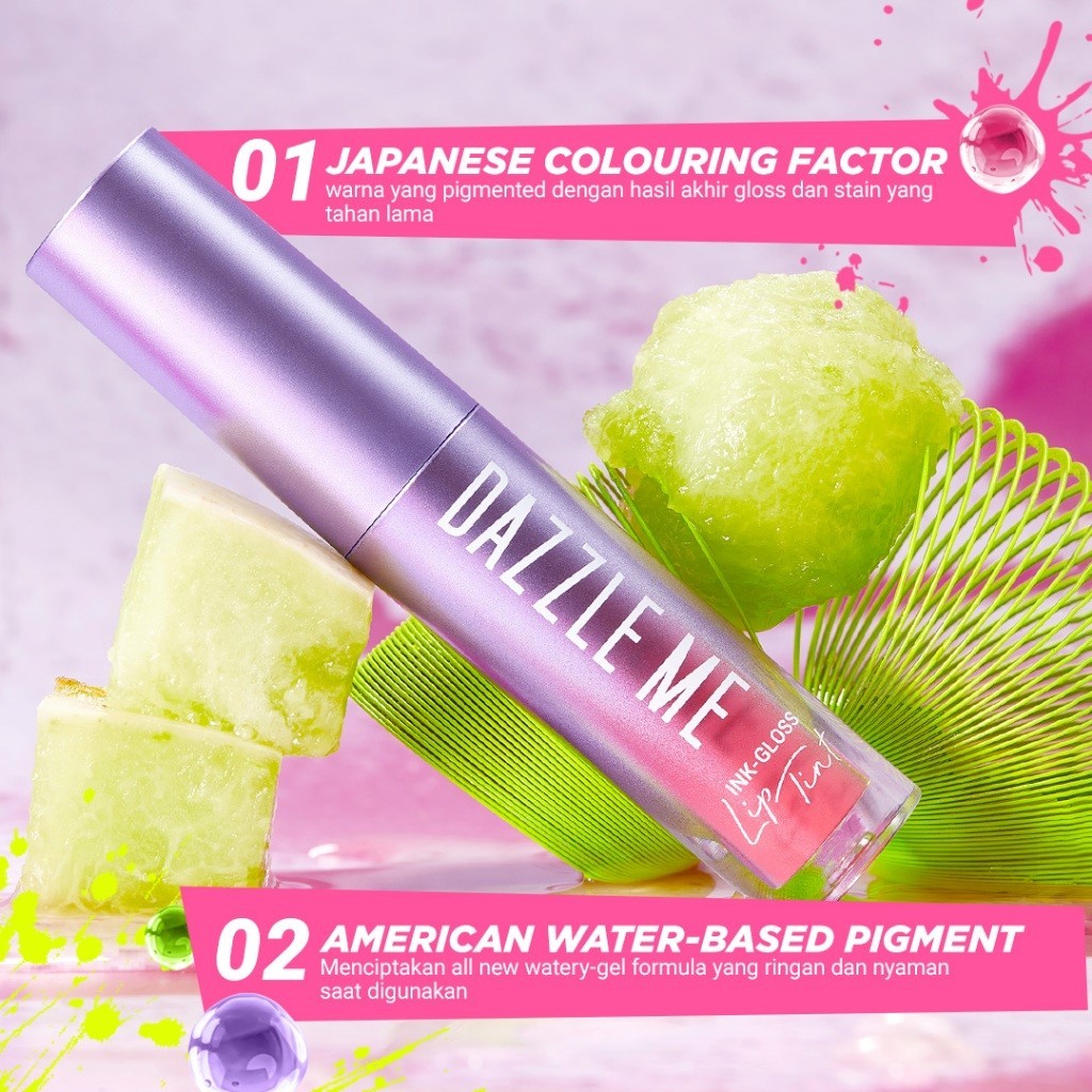 Dazzle Me Ink Gloss Watery Ink gel Lip tint Hydrating Glossy Finish ...