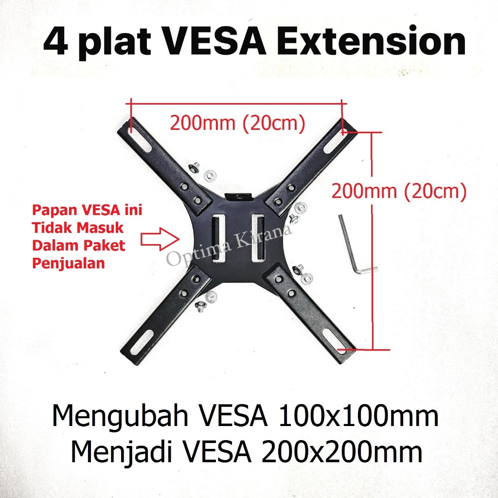 VESA 4 Plate Extension Bracket TV Monitor Adapter for size 75x75 ...