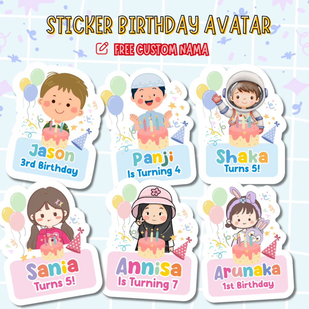 Avatar Birthday Stickers, Happy Birthday Stickers for Children, FREE ...