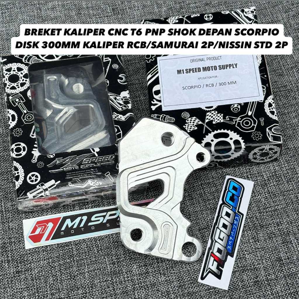 CNC CALIPER BRACKET 2P SCORPIO DISC 300 MM PNP NISSIN SAMURAI 2 PISTON ...