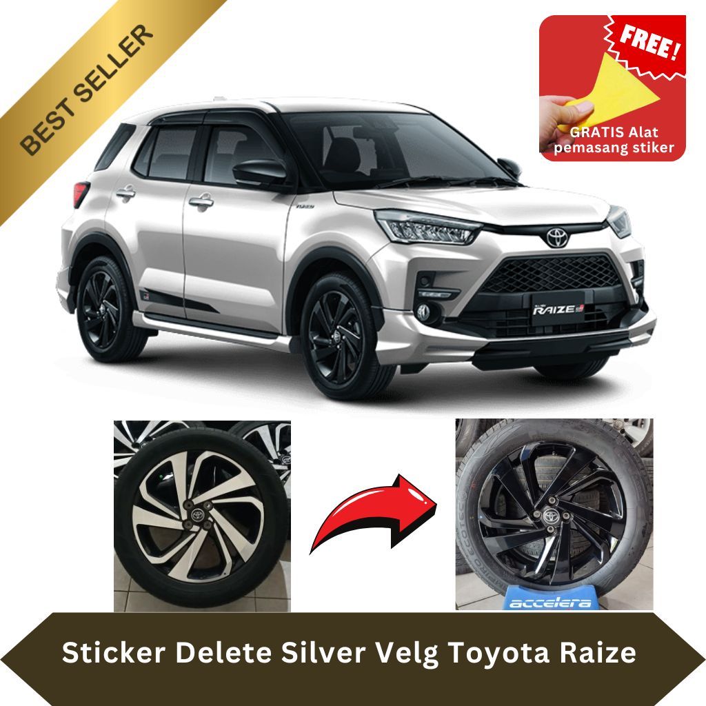 Toyota Raize R17 (Two Tone) Rim Silver Delete Sticker – Precision ...