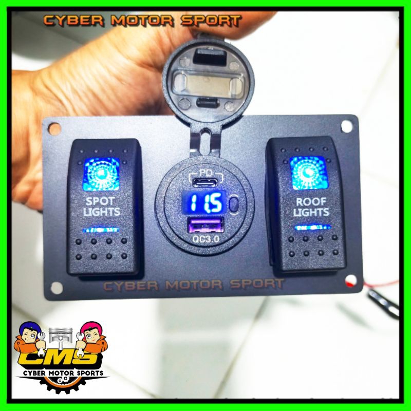 Universal car add on panel interior Dashboard. panel switch 2 LED ...