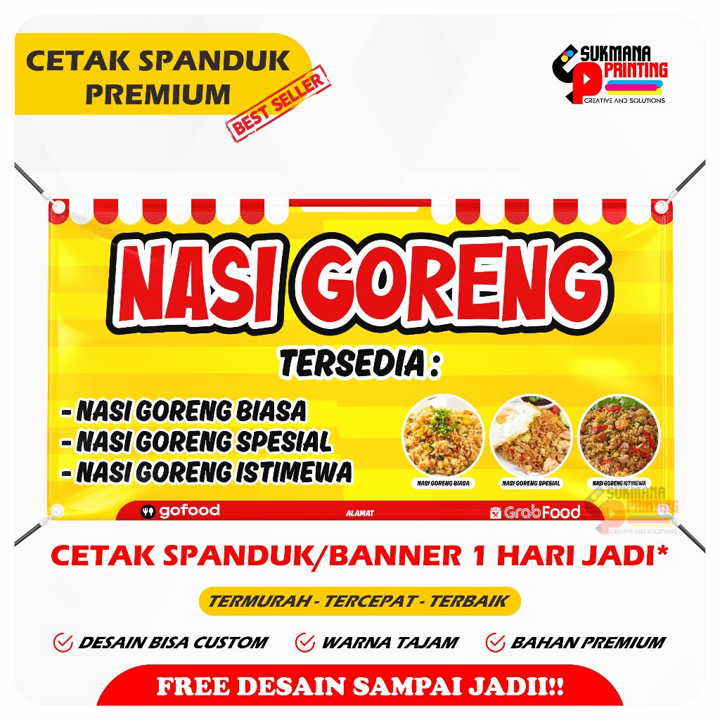 Printing FRIED RICE BANNER BANNER - SELLING VARIOUS FRIED RICE | Shopee ...
