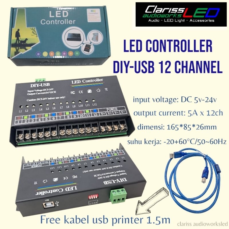 Led CONTROLLER DIY-USB 12 CHANNEL PROGRAMMABLE DC5-24V | Shopee Malaysia