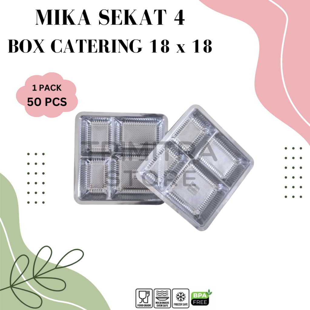 (Contains 50 Pcs) Mica Bulkheads 4 Clear Catering Boxes / Mica Box ...