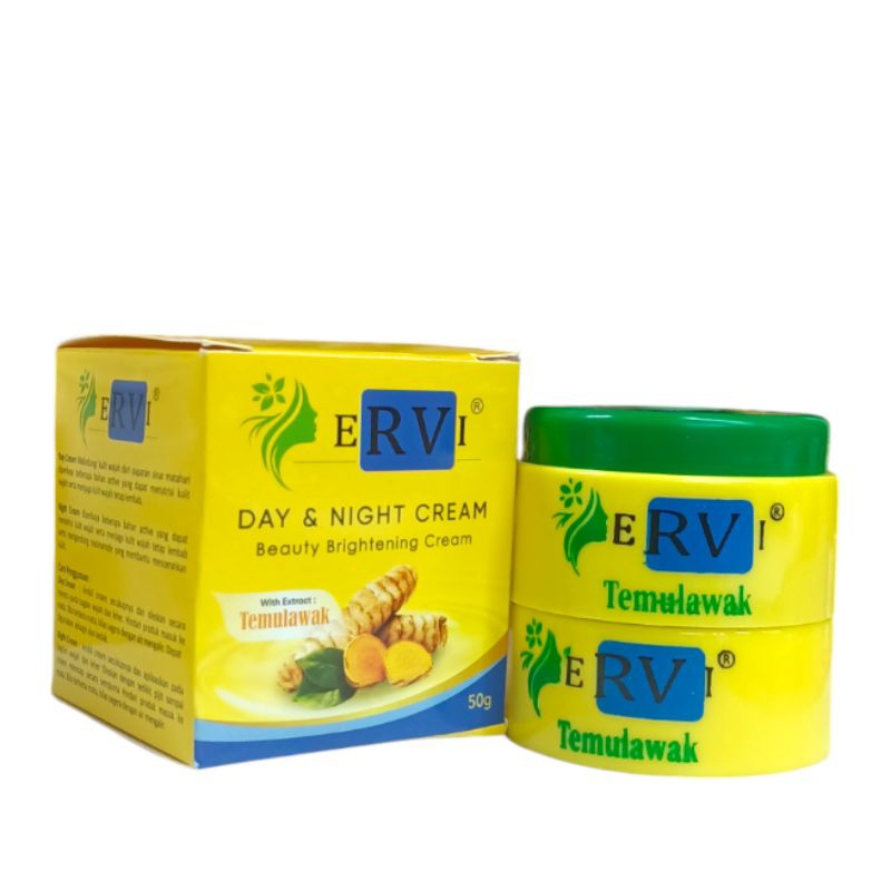 Ervi Temulawak Day & Night Cream | Beauty Brightening Cream 25g + 25g ...