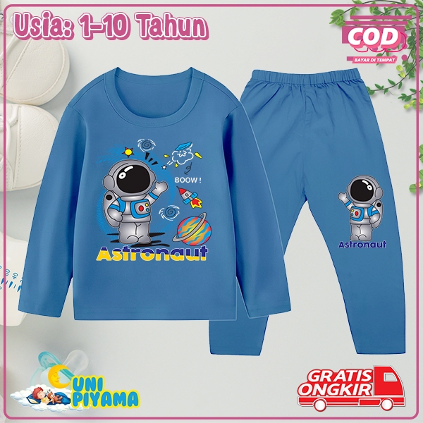 ASTRONAUT SLEEPWEAR SHORTS SET - BLUE