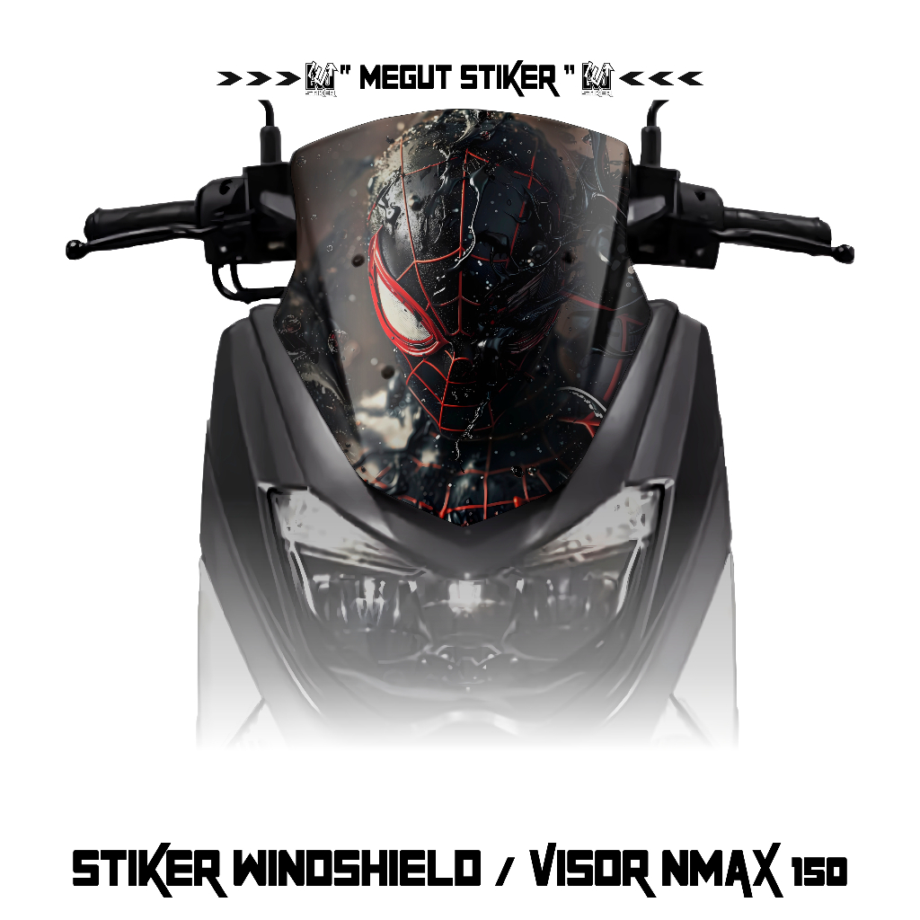 Visor Sticker / Windshield Yamaha Nmax Old 150 Spiderman Image (8 ...