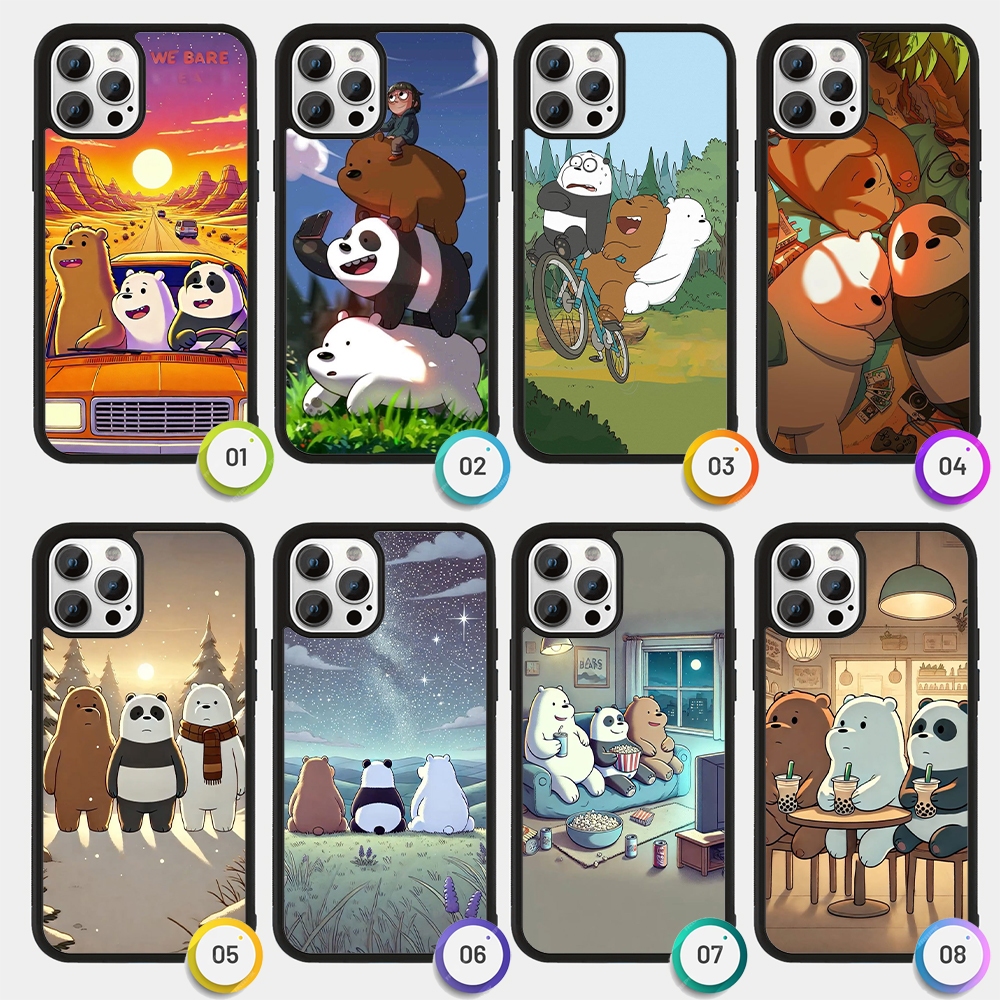 Case Casing iPhone 16 15 14 13 12 11 Pro Max Plus Mini WE BARE BEARS ...
