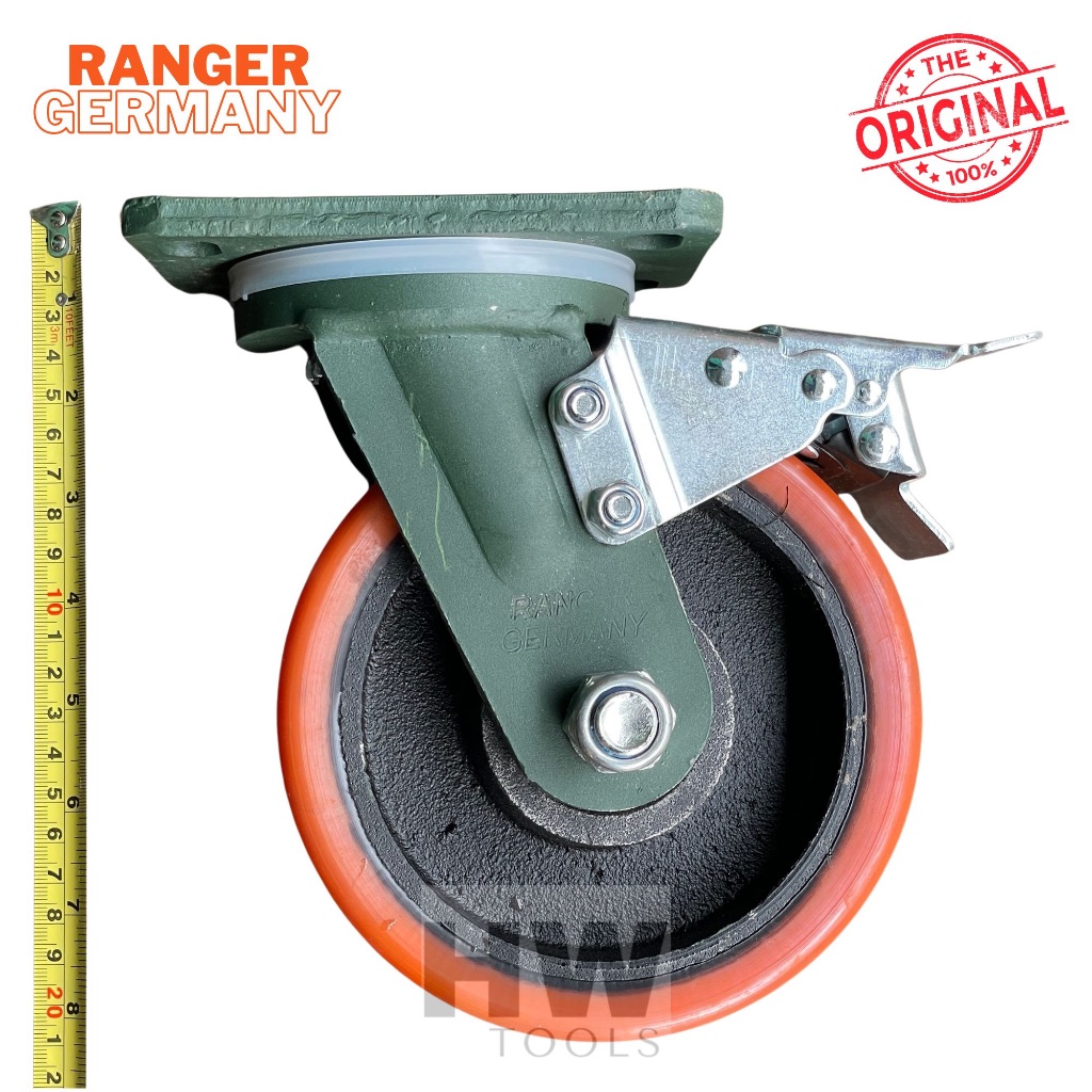 MESIN Ranger Germany PU HD Iron Caster Wheel Trolley Display Case 6 ...