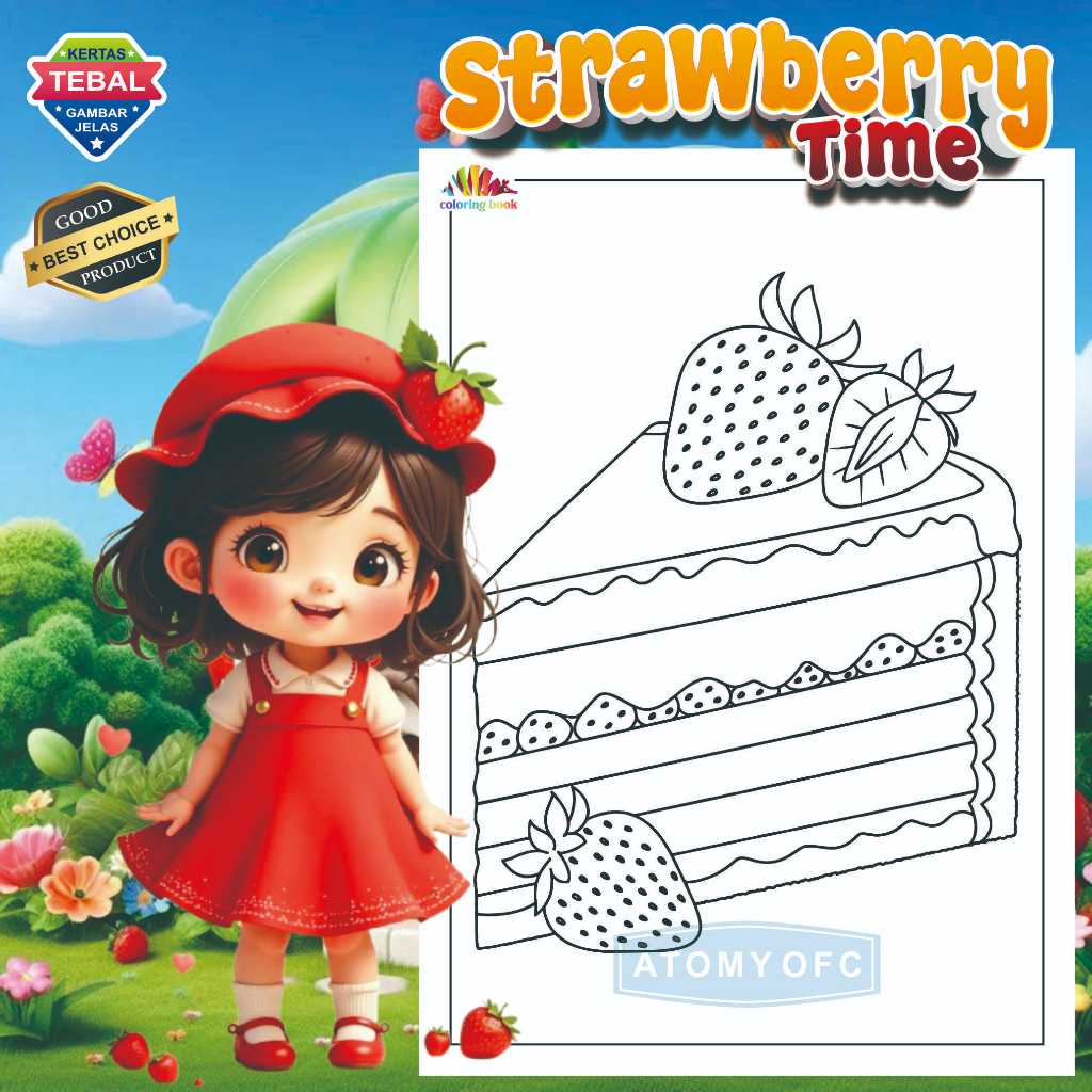 COLORING PAPER / COLORING / DRAWING PAPER / STRAWBERRY TIME / COLORING ...