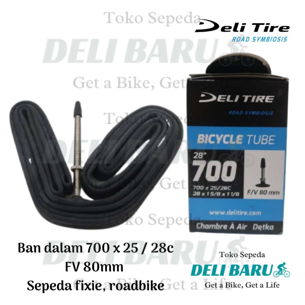 Delitire Inner Tube 700 x 25-28c FV 80 mm presta Valve 80mm deli tire ...