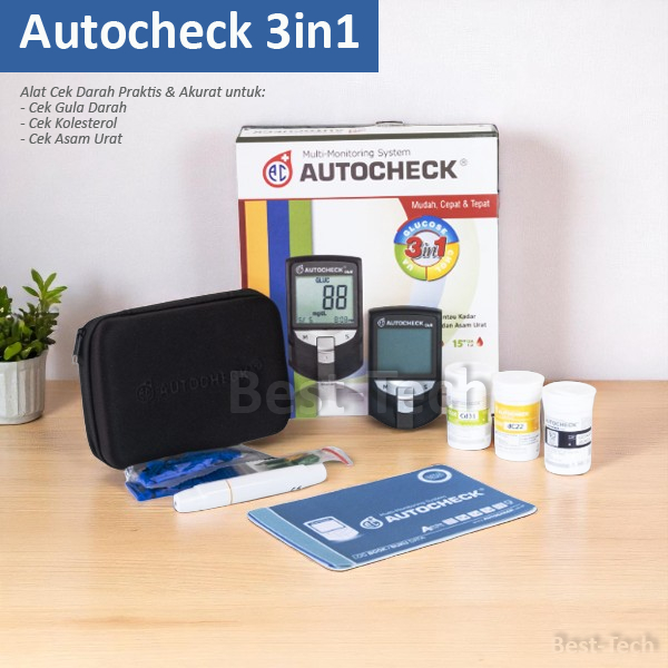 Blood Sugar, Cholesterol, and Uric Acid Testing Tool Autocheck GCU 3-in ...