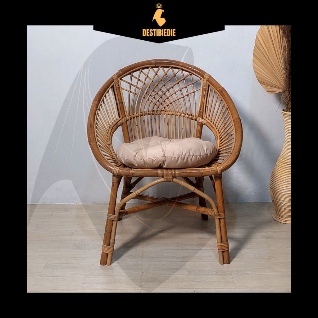 PARIS ADULT JUMBO RATTAN TERRACE CHAIR / ORIGINAL MINIMALIST RATTAN ...
