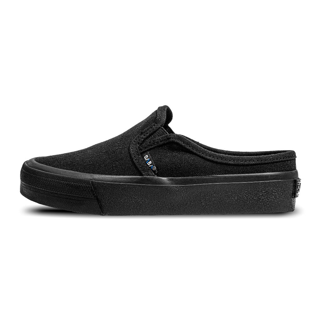 SABA Vintage Slip On Flip Mule All Black - Casual Sneakers for Men and ...