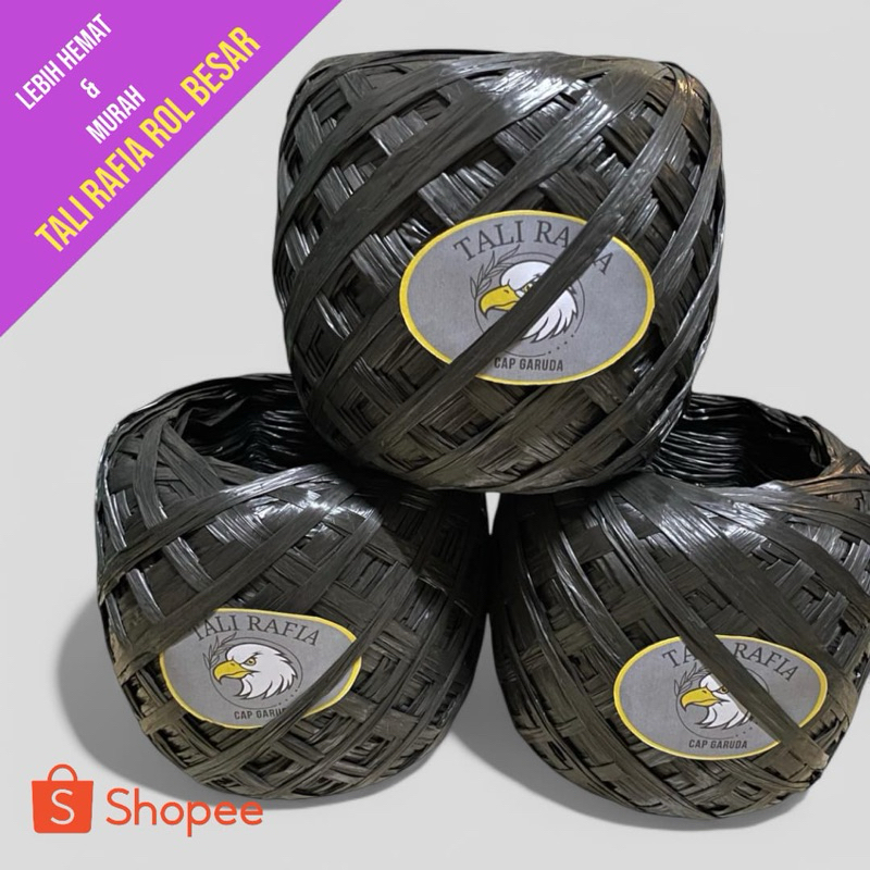 HITAM Strap | Black Plastic Raffia Rope 1 kg | Large roll of black ...