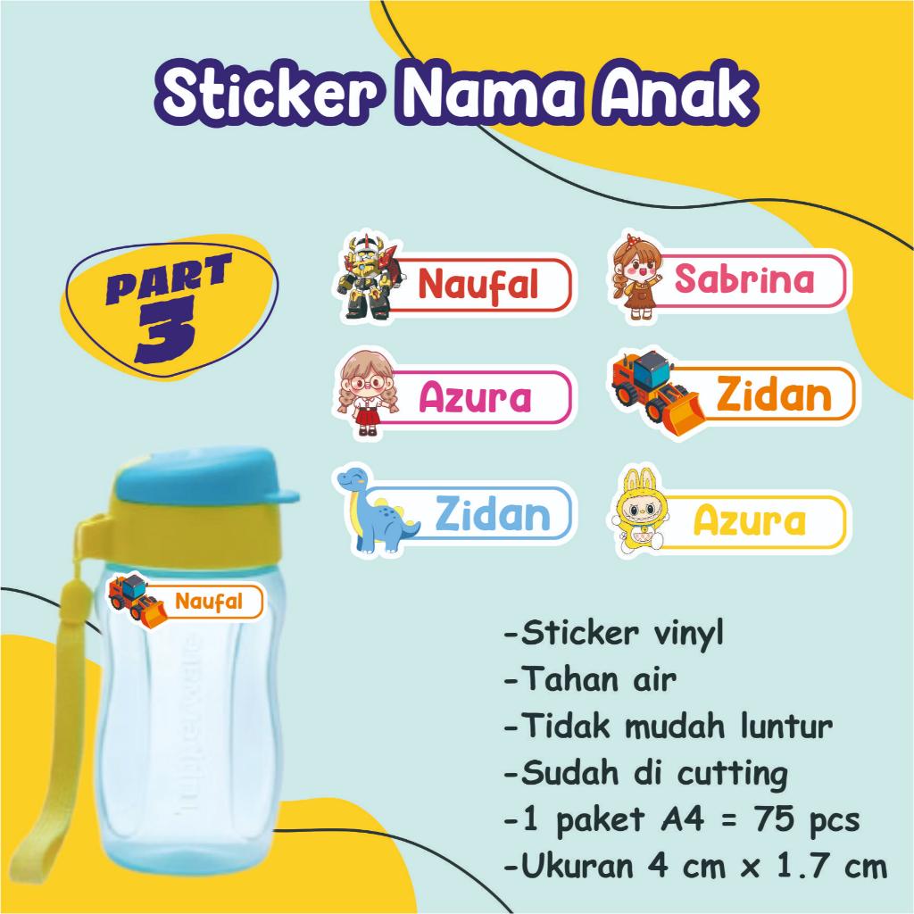 Part 3 WATERPROOF Children's Name Stickers / Costume Name Stickers ...