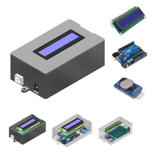 Case Arduino UNO Rtc ds1302 lcd 1602 i2c | Shopee Malaysia