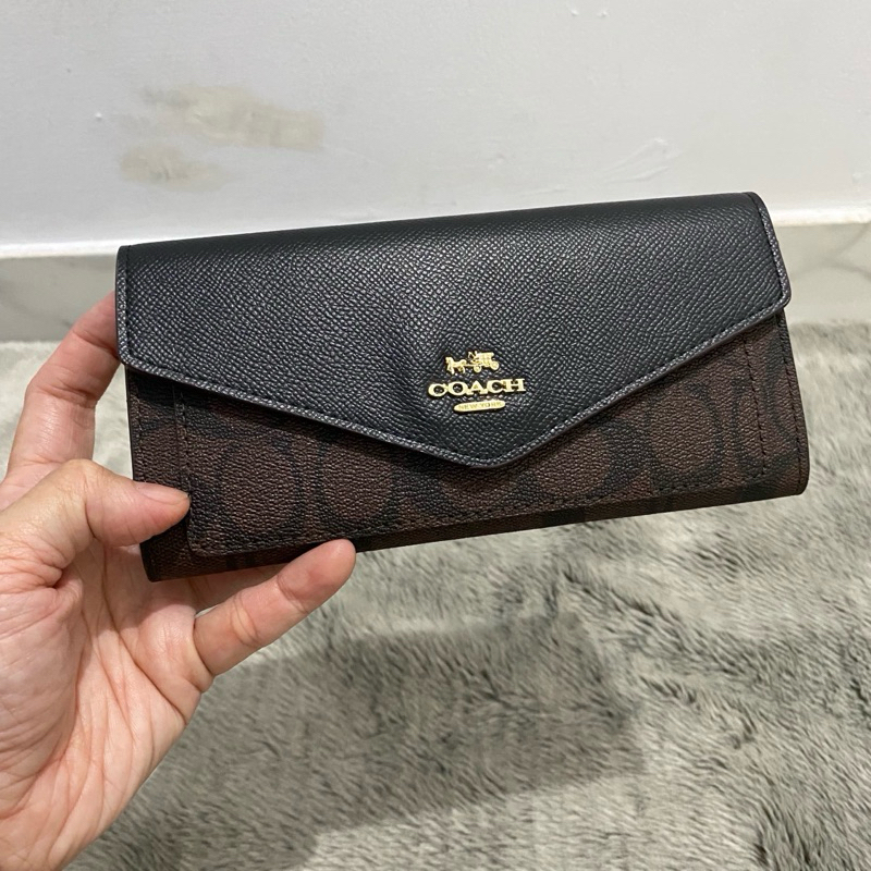 Dr coc brown leather long wallet | Shopee Malaysia