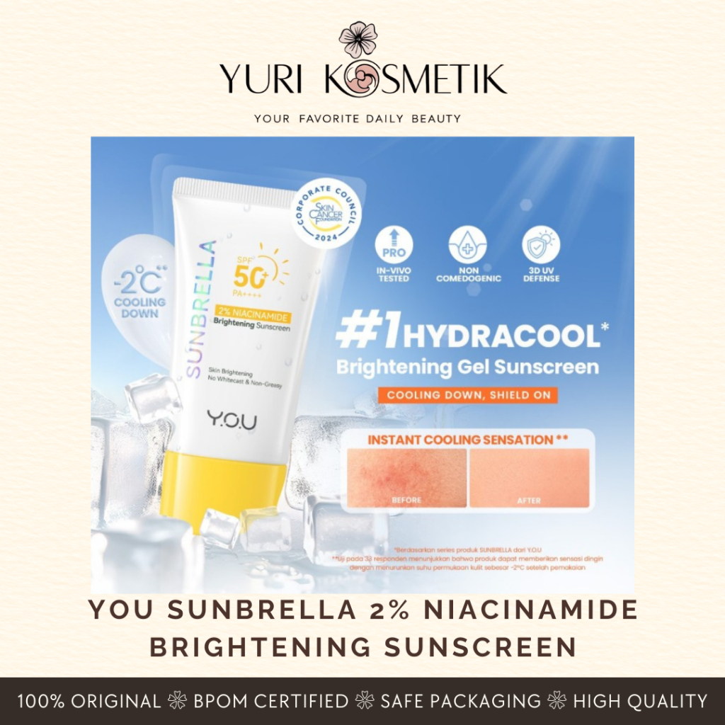 YOU Sunbrella 2% Niacinamide Brightening Sunscreen Cooling Sunscreen ...