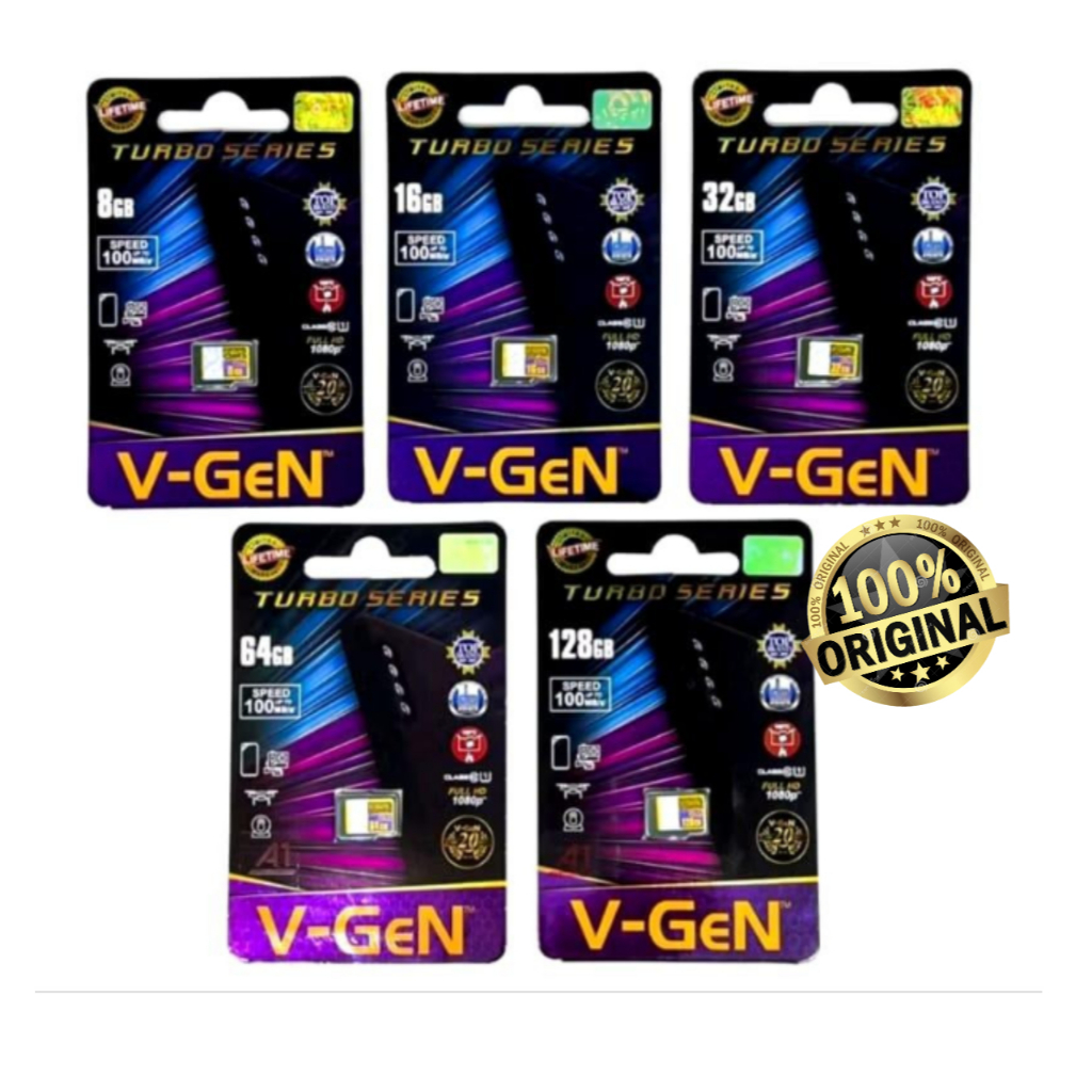 Memory Card Vgen Micro SD V-GEN Turbo Series Class 10 Speed 100 MB/s ...