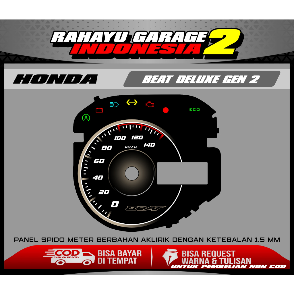 CUSTOM SPEEDOMETER BOARD honda beat deluxe gen 2 SPEEDOMETER panel for ...