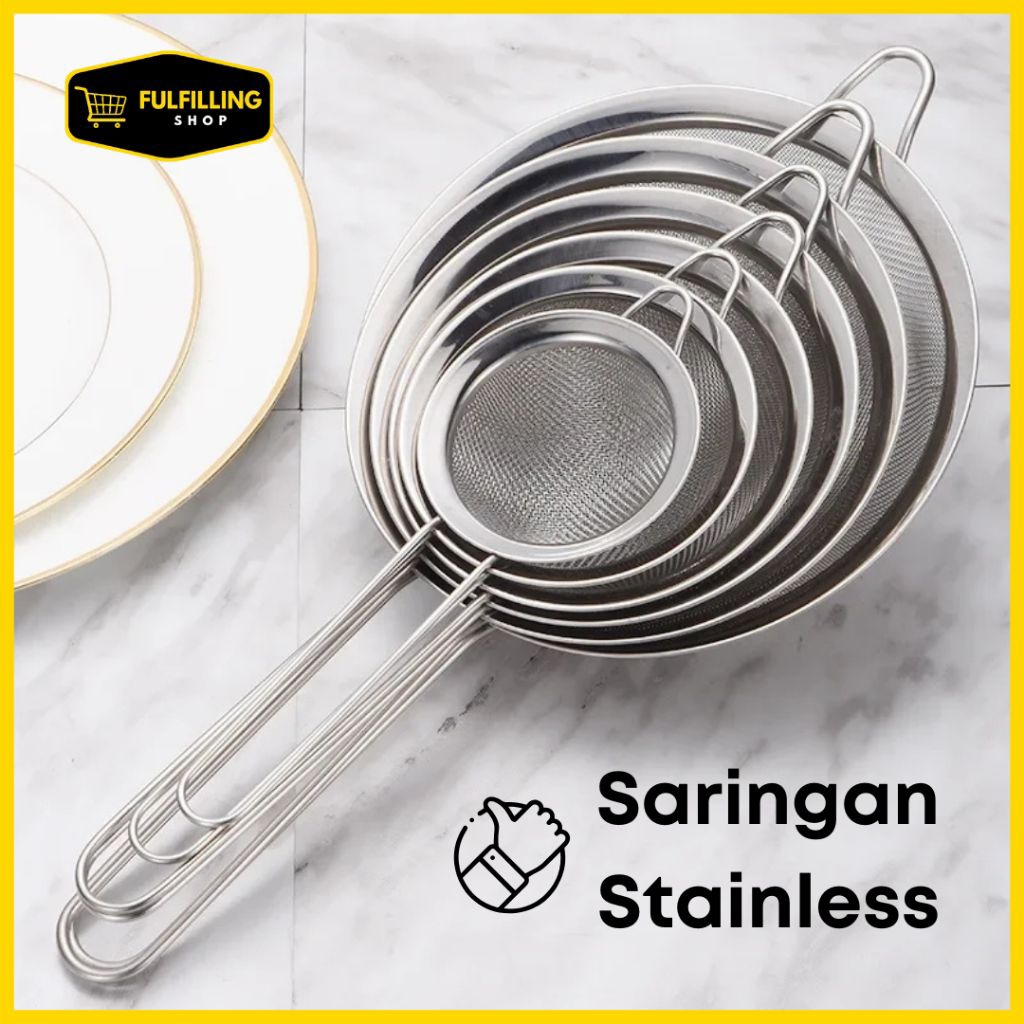 STAINLESS Oil Coffee Flour Tea Scoop / Sifter Cooking Fries ...