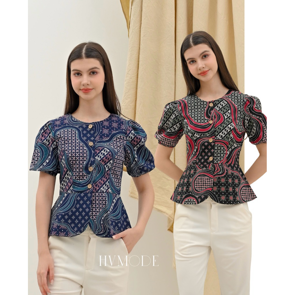 Batik top Peplum batik nuance batik - PHD - 339PHD | Shopee Malaysia