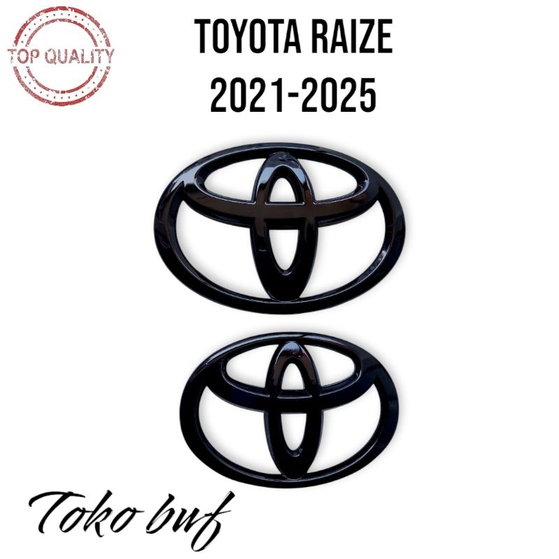HITAM Toyota RAIZE GR Turbo 2022-2025 Logo Emblem Black Glossy Matte ...