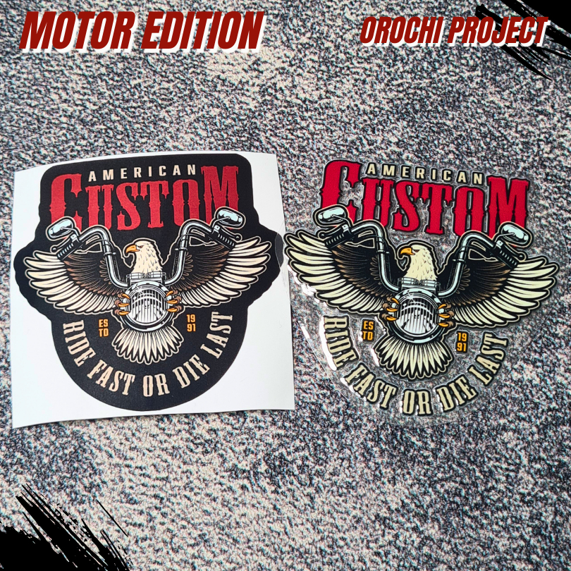 American Custom Riding Motorcycle Special Edition DTF UV Vinyl ...