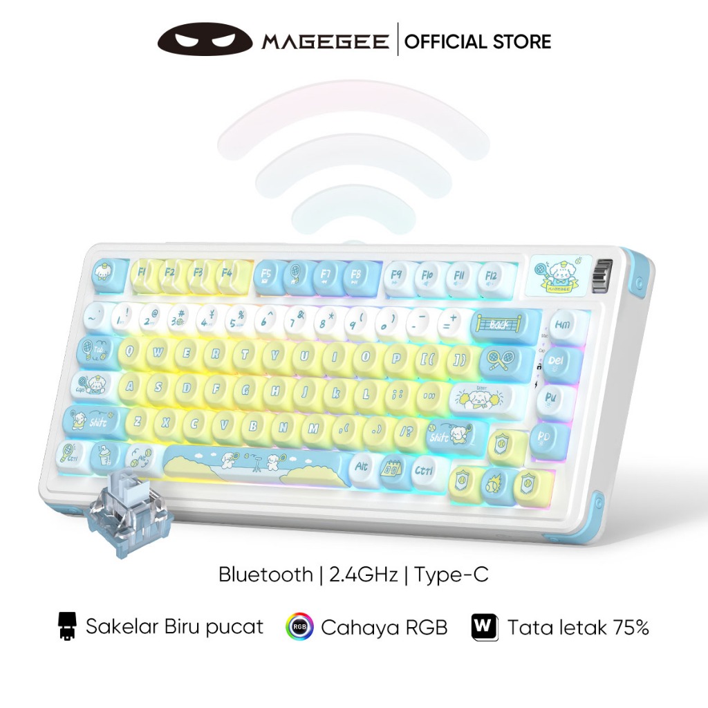 Magee Keyboard Mechanical Bluetooth Wireless 2.4G 3 Models RGB Lights ...